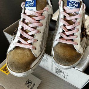 Golden Goose Super Star - Like NEW!!!   Suede, Leopard Star, Mesh, Glitter Heel